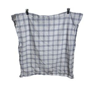 Laura Ashley Cassidy Pillow Shams Set of 2 26x26 Square Euro Size Plaid Cotton